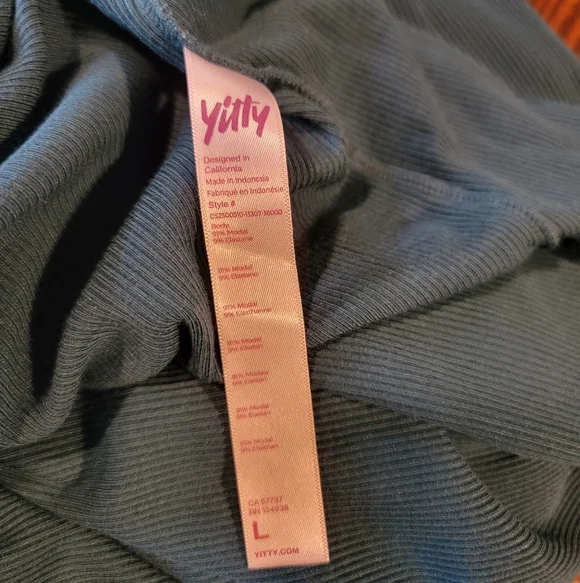 Fabletics Womens Ribbed Maxi Dress Yitty Collection Soft Bodycon Size L Green - Picture 5 of 7